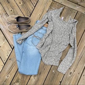 Francesca’s Sweater Open Shoulder